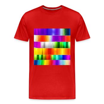 mélange de couleurs horizontales folles - T-shirt bio Premium Homme - rouge - Devant - Damien (186cm)
