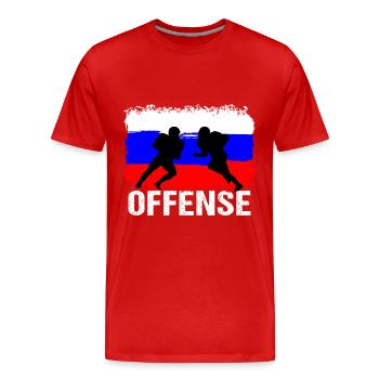American Football Russland Offense - Männer Premium Bio T-Shirt - Rot - Vorne - Damien (186cm)