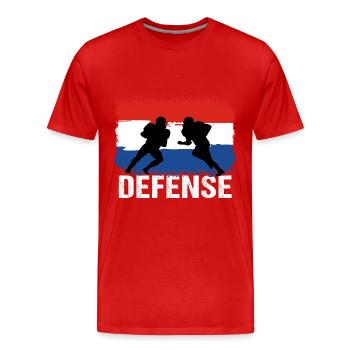 American Football Niederlande Defense - Männer Premium Bio T-Shirt - Rot - Vorne - Damien (186cm)