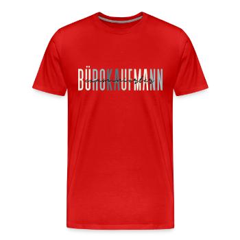 examinierter Bürokaufmann - buntes Design - Männer Premium Bio T-Shirt - Rot - Vorne - Damien (186cm)