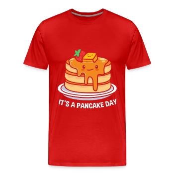 Pfannkuchen - Männer Premium Bio T-Shirt - Rot - Vorne - Damien (186cm)