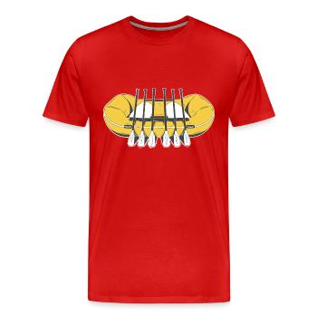 Rafting Boot fahren Berge Wildwasser Bootfahren - Männer Premium Bio T-Shirt - Rot - Vorne - Damien (186cm)