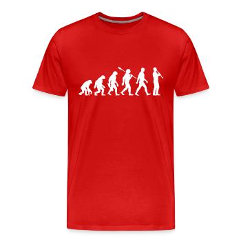 Evolution - Musicien - Clarinettiste - T-shirt bio Premium Homme - rouge - Devant - Damien (186cm)