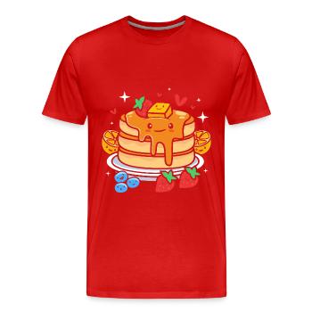 Pfannkuchen - Männer Premium Bio T-Shirt - Rot - Vorne - Damien (186cm)