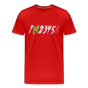 1N23456 Motorrad Gangschaltung - Adrenalin - Männer Premium Bio T-Shirt - Rot - Vorne - Damien (186cm)