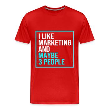 Marketing Manager - Men's Premium Organic T-Shirt - red - Front - Damien (186cm)