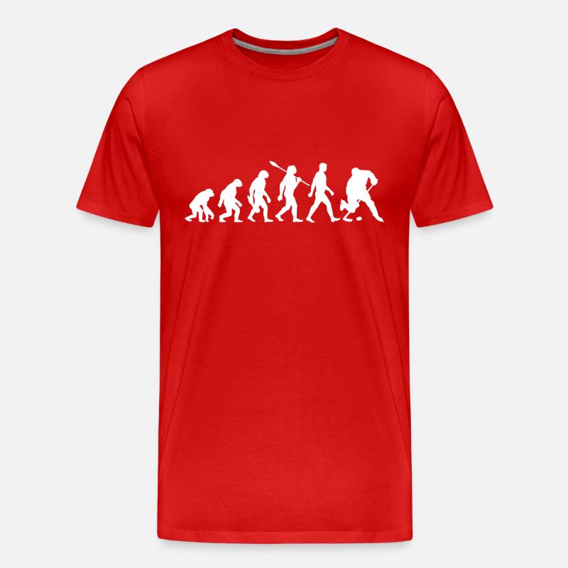 Evolution - Eishockey - Puck - Wintersport - Männer Premium Bio T-Shirt - Rot