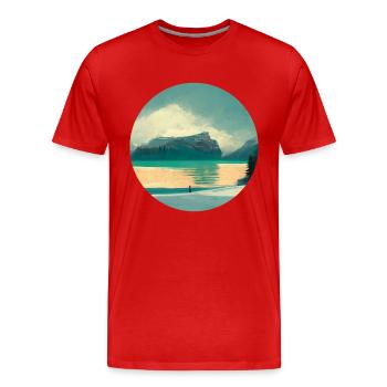 Nature in a circle Wonderful views - Men's Premium Organic T-Shirt - red - Front - Damien (186cm)