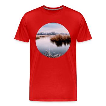 La nature en cercle - T-shirt bio Premium Homme - rouge - Devant - Damien (186cm)