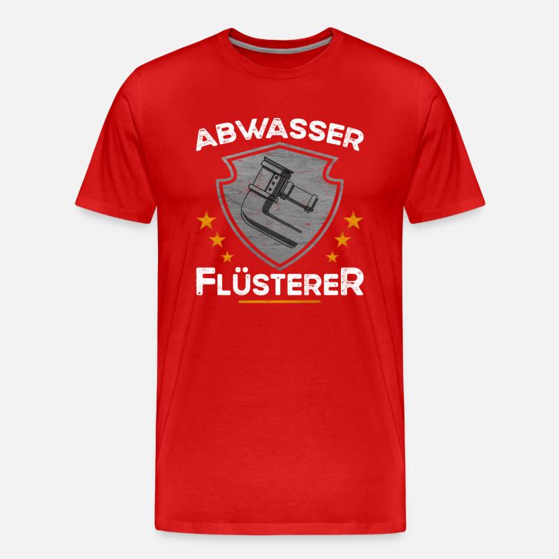 Abwasser Flüsterer - Klempner - Männer Premium Bio T-Shirt - Rot