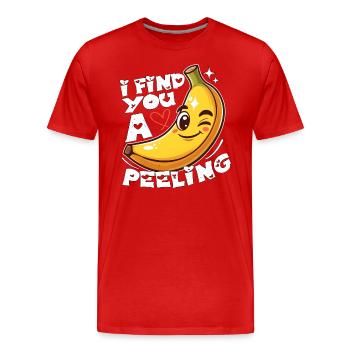 JE VOUS TROUVE UN PEELING - T-shirt bio Premium Homme - rouge - Devant - Damien (186cm)