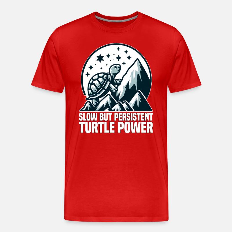 LANGSAME, ABER AUSDAUERNDE TURTLE-POWER - Männer Premium Bio T-Shirt - Rot