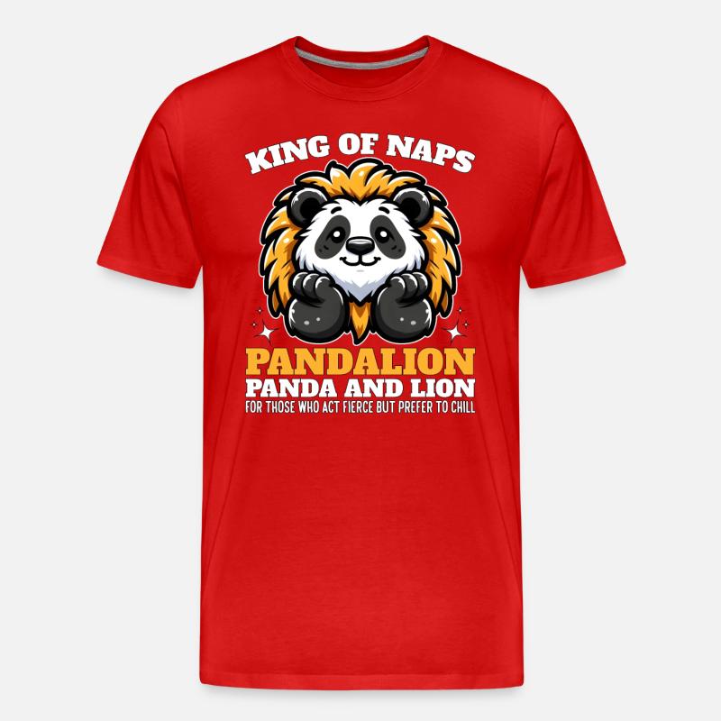 KÖNIG DER NICKERCHEN - PANDALION - Männer Premium Bio T-Shirt - Rot