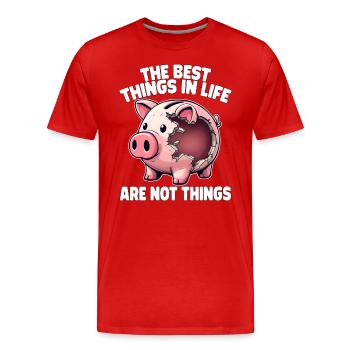 LES MEILLEURES CHOSES DE LA VIE NE SONT PAS DES CHOSES - T-shirt bio Premium Homme - rouge - Devant - Damien (186cm)