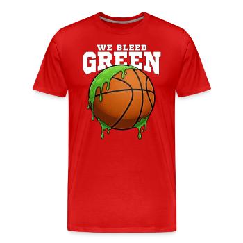 WE BLEED GREEN - BASKETBALL - Männer Premium Bio T-Shirt - Rot - Vorne - Damien (186cm)