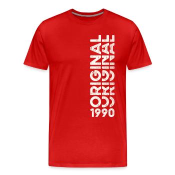 33. Geburtstag Mann Frau Original Jahrgang 1990 - Männer Premium Bio T-Shirt - Rot - Vorne - Damien (186cm)