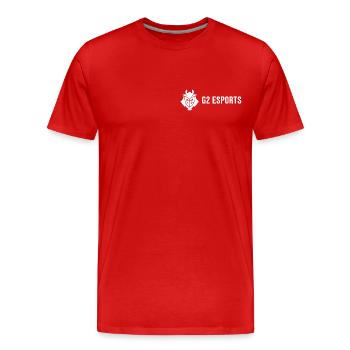 Logo G2 Esports Blanc Petit - T-shirt bio Premium Homme - rouge - Devant - Damien (186cm)