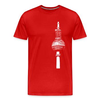 Fernsehturm Berlin Alex - Männer Premium Bio T-Shirt - Rot - Vorne - Damien (186cm)