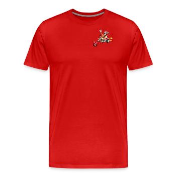 Moto, Wiltsch, Frech, Suisse, Camping - T-shirt bio Premium Homme - rouge - Devant - Damien (186cm)