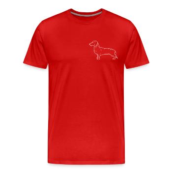 Dackel minimalistisch - Männer Premium Bio T-Shirt - Rot - Vorne - Damien (186cm)