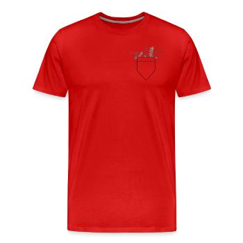 Plantes de poche - T-shirt bio Premium Homme - rouge - Devant - Damien (186cm)