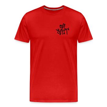 Oh Shit - Männer Premium Bio T-Shirt - Rot - Vorne - Damien (186cm)