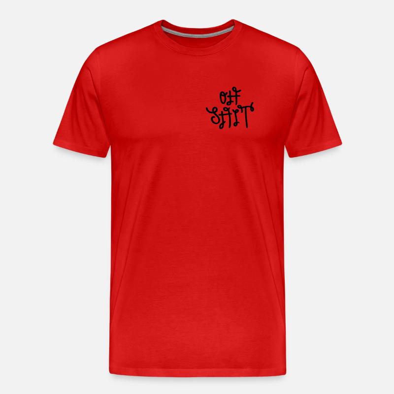 Oh Shit - Männer Premium Bio T-Shirt - Rot