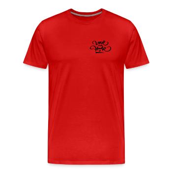 Amour et haine - T-shirt bio Premium Homme - rouge - Devant - Damien (186cm)