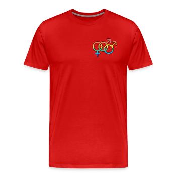 Bi Male Spirit - Männer Premium Bio T-Shirt - Rot - Vorne - Damien (186cm)