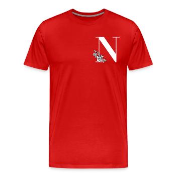 Lettre N - T-shirt bio Premium Homme - rouge - Devant - Damien (186cm)