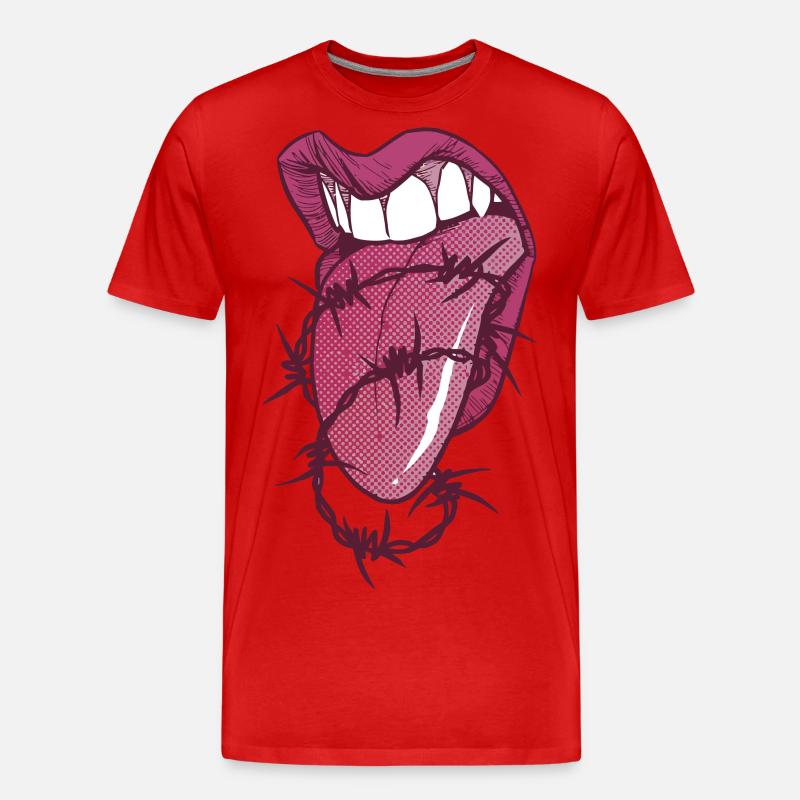 tounge - Männer Premium Bio T-Shirt - Rot