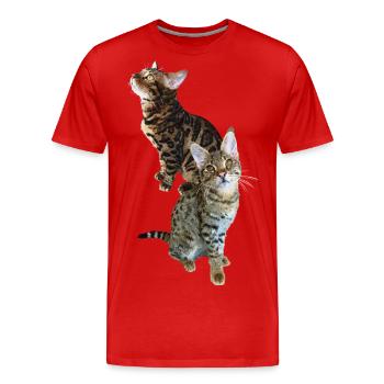 Tabby - T-shirt bio Premium Homme - rouge - Devant - Damien (186cm)