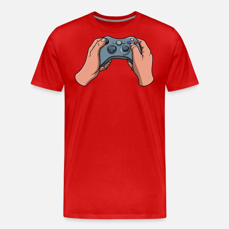Gamer Controller - Männer Premium Bio T-Shirt - Rot