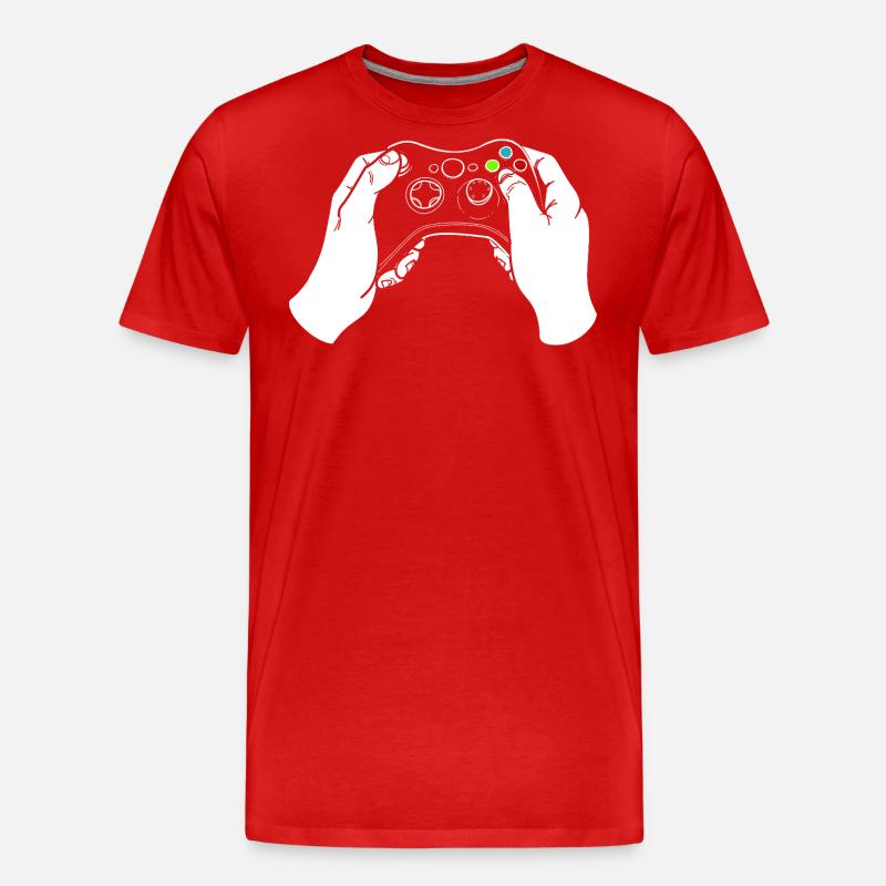 Gaming Controller - Männer Premium Bio T-Shirt - Rot