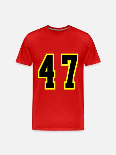 47 Number Jersey - Men's Premium Organic T-Shirt - red