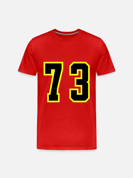 73 Number Jersey - Men's Premium Organic T-Shirt - red
