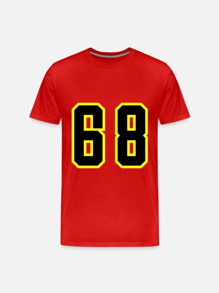 68 Number Jersey - Men's Premium Organic T-Shirt - red
