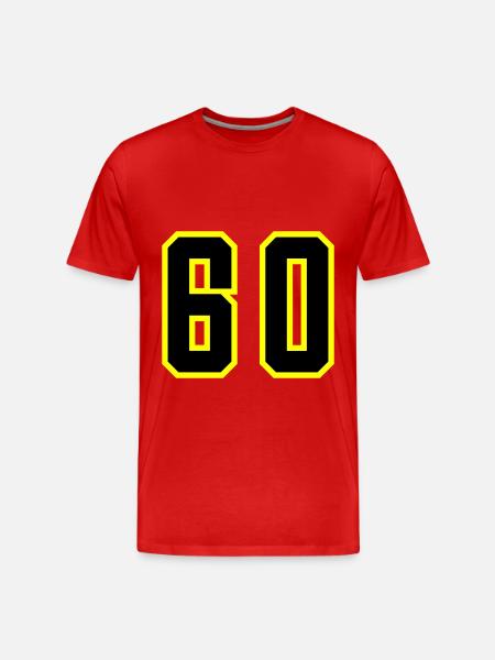 60 Zahl Trikot - Männer Premium Bio T-Shirt - Rot
