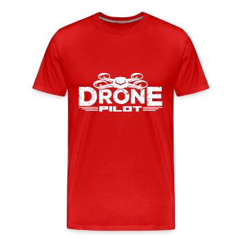 Drone Pilot - Men's Premium Organic T-Shirt - red - Front - Damien (186cm)