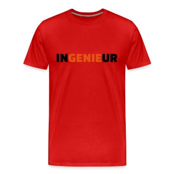 Ingenieur - Männer Premium Bio T-Shirt - Rot - Vorne - Damien (186cm)