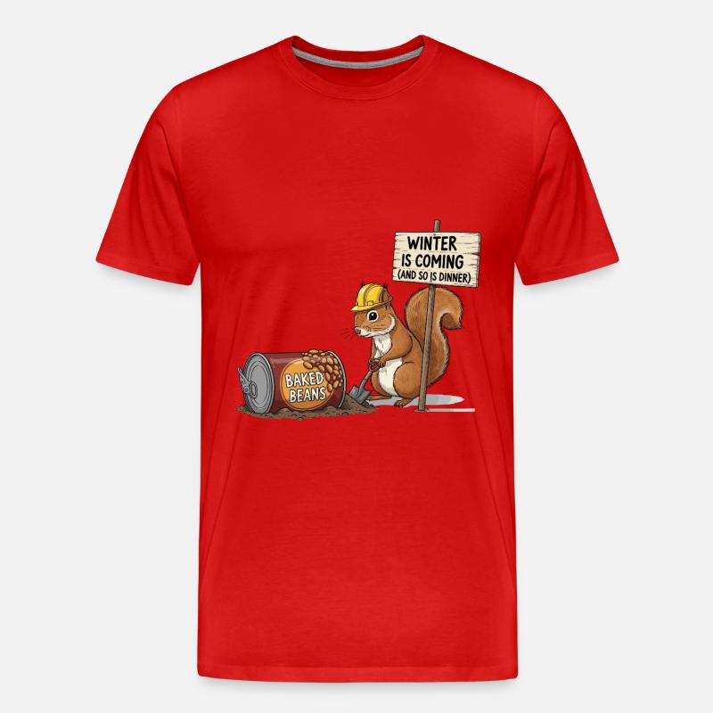 Cooles Eichhörnchen - Männer Premium Bio T-Shirt - Rot
