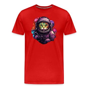Astro Chat - T-shirt bio Premium Homme - rouge - Devant - Damien (186cm)