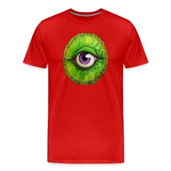 Lebendige Kiwi -Freude - Männer Premium Bio T-Shirt - Rot - Vorne - Damien (186cm)