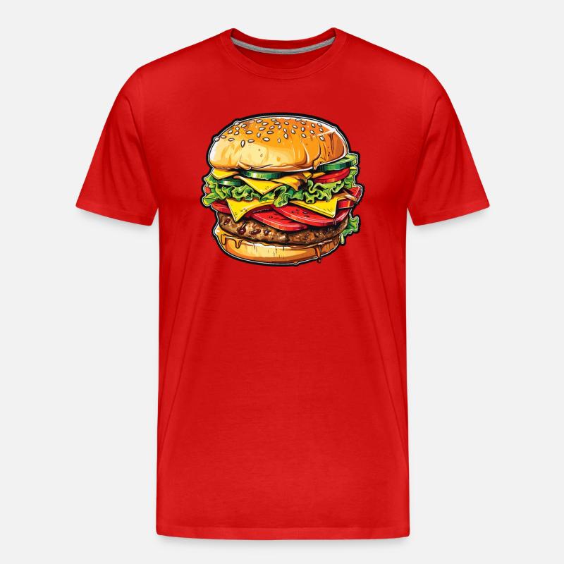 Cheeseburger Euphorie - Männer Premium Bio T-Shirt - Rot