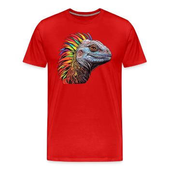 Kaleidoskopischer Reptil - Männer Premium Bio T-Shirt - Rot - Vorne - Damien (186cm)