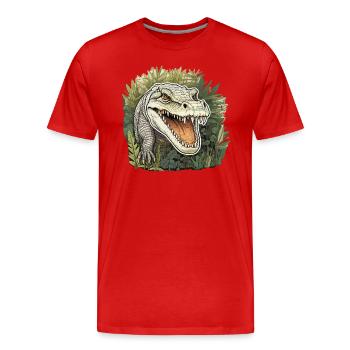 Crocodile - Créateur - T-shirt bio Premium Homme - rouge - Devant - Damien (186cm)