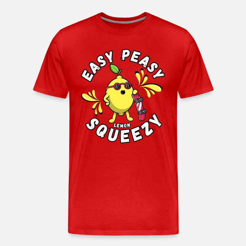 Easy Peasy Zitrone Squeezy - Männer Premium Bio T-Shirt - Rot