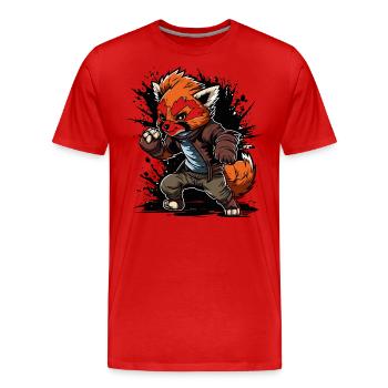 Panda Pursuits - Men's Premium Organic T-Shirt - red - Front - Damien (186cm)