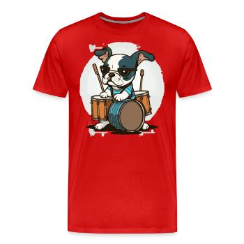 Dog Beats - Men's Premium Organic T-Shirt - red - Front - Damien (186cm)