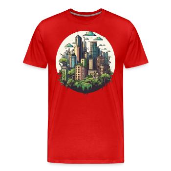 The Urban Observer - Men's Premium Organic T-Shirt - red - Front - Damien (186cm)